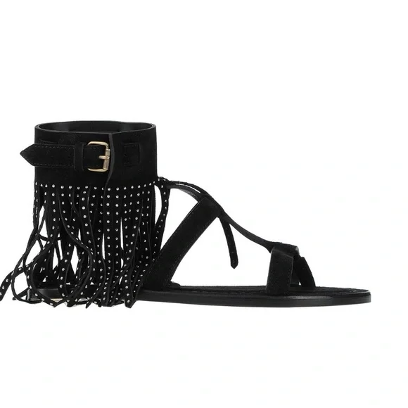Saint Laurent Shoes Yves Saint Laurent Ysl Fringe Gladiator